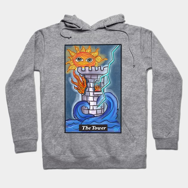 The Tower Tarot Card Hoodie by Atlas of Strange